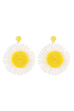 Load image into Gallery viewer, Bohemian Raffia Braided Floral Earrings