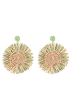 Load image into Gallery viewer, Bohemian Raffia Braided Floral Earrings