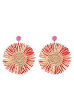 Load image into Gallery viewer, Bohemian Raffia Braided Floral Earrings