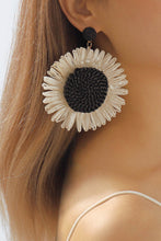Load image into Gallery viewer, Bohemian Raffia Braided Floral Earrings