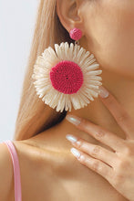 Load image into Gallery viewer, Bohemian Raffia Braided Floral Earrings