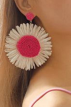 Load image into Gallery viewer, Bohemian Raffia Braided Floral Earrings