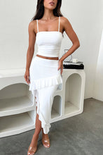 Load image into Gallery viewer, Cami Vest Ruffle Irregular Hem Skirt Suits