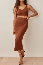 Load image into Gallery viewer, Cami Crop Top Midi Skirt Two-piece Set