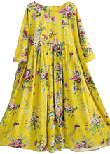 Load image into Gallery viewer, Classy O Neck Cinched Dresses Work Outfits Yellow Long Dress
