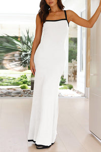 Contrast Ribbed Cami Maxi Dress