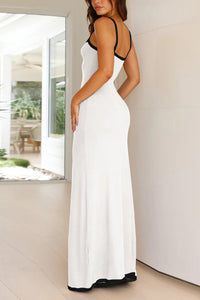 Contrast Ribbed Cami Maxi Dress