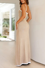 Load image into Gallery viewer, Contrast Ribbed Cami Maxi Dress