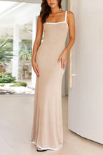 Load image into Gallery viewer, Contrast Ribbed Cami Maxi Dress