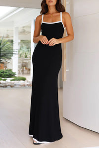 Contrast Ribbed Cami Maxi Dress