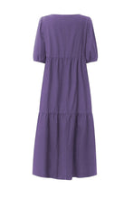 Load image into Gallery viewer, Crew Neck Cotton Tiered Dress