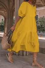 Load image into Gallery viewer, Crew Neck Cotton Tiered Dress