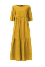 Load image into Gallery viewer, Crew Neck Cotton Tiered Dress
