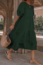 Load image into Gallery viewer, Crew Neck Cotton Tiered Dress