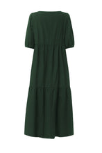 Load image into Gallery viewer, Crew Neck Cotton Tiered Dress