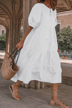 Load image into Gallery viewer, Crew Neck Cotton Tiered Dress