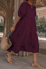 Load image into Gallery viewer, Crew Neck Cotton Tiered Dress