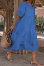 Load image into Gallery viewer, Crew Neck Cotton Tiered Dress