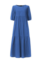 Load image into Gallery viewer, Crew Neck Cotton Tiered Dress