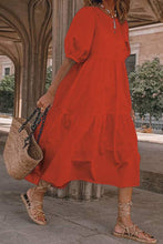 Load image into Gallery viewer, Crew Neck Cotton Tiered Dress