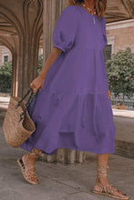 Load image into Gallery viewer, Crew Neck Cotton Tiered Dress