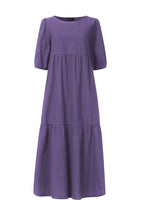 Load image into Gallery viewer, Crew Neck Cotton Tiered Dress