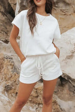 Load image into Gallery viewer, Crew Neck Textured Shorts Two-Piece Set