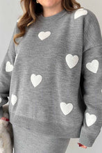 Load image into Gallery viewer, Heart Graphic Sweater Midi Skirt Knit Suits