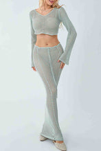 Load image into Gallery viewer, Knitted Cutout Cover Up Off Shoulder Skirt Set