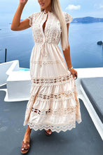 Load image into Gallery viewer, Lace Crochet Hollow Out Tiered Dress