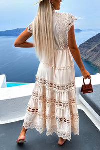Lace Crochet Hollow Out Tiered Dress