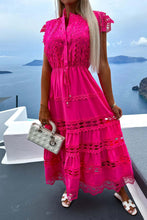 Load image into Gallery viewer, Lace Crochet Hollow Out Tiered Dress