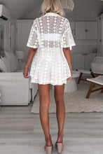 Load image into Gallery viewer, Lace Short Sleeve Cardigan Shorts Set