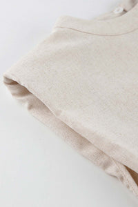 Linen Crop Tops Sleeveless Lace Up Pant Set