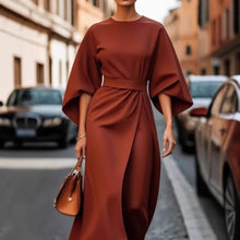 Load image into Gallery viewer, Women's Elegant Solid Color Half Sleeves Dress