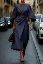 Load image into Gallery viewer, Women's Elegant Solid Color Half Sleeves Dress
