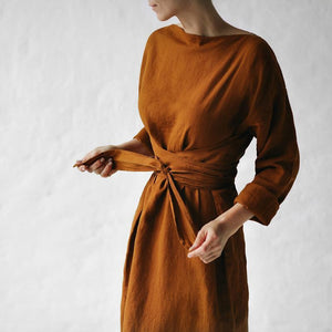 Women's Loose Casual Cotton Linen Dress