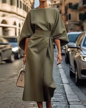 Load image into Gallery viewer, Women's Elegant Solid Color Half Sleeves Dress