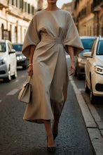 Load image into Gallery viewer, Women's Elegant Solid Color Half Sleeves Dress