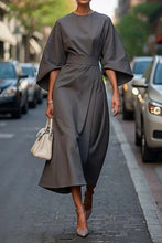 Load image into Gallery viewer, Women's Elegant Solid Color Half Sleeves Dress