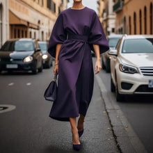 Load image into Gallery viewer, Women's Elegant Solid Color Half Sleeves Dress