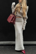 Load image into Gallery viewer, Off-Shoulder Sweater Midi Skirt Suits