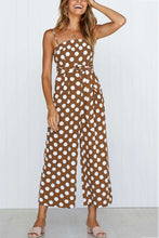 Load image into Gallery viewer, Polka Dots Tie-waist Cami Jumpsuits