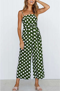 Polka Dots Tie-waist Cami Jumpsuits