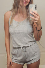 Load image into Gallery viewer, Ribbed Knit Cami Vest Shorts Set