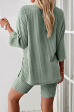 Load image into Gallery viewer, Ribbed Knit T-shirt Shorts Suits