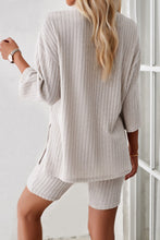 Load image into Gallery viewer, Ribbed Knit T-shirt Shorts Suits