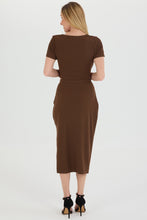 Load image into Gallery viewer, Ribbed Square Neck Crop Top Slit Skirt Suits
