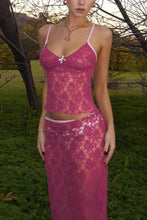 Load image into Gallery viewer, Rose Lace Cami Skirt Suits