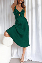 Load image into Gallery viewer, Satin Tie-front Cutout Cami Dress